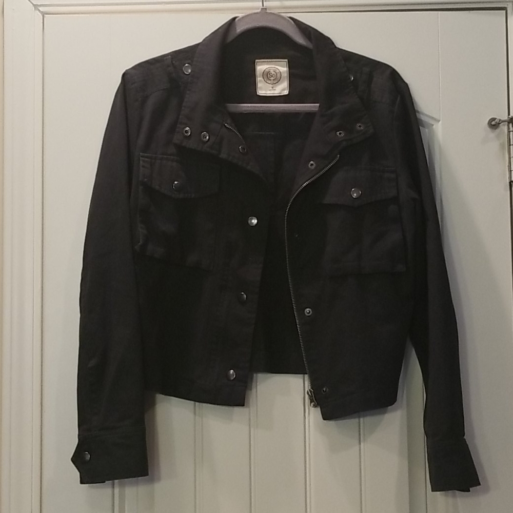 Hunter Green Zip/Button Jacket